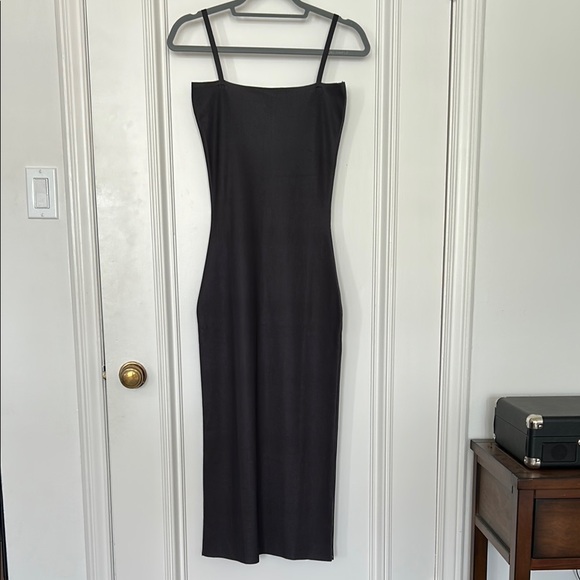 Zara Black Sheath Midi Dress Spaghetti Strap- NWT - Picture 1 of 4